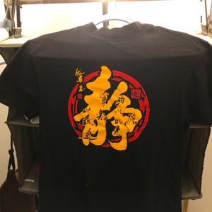 Jackie Chan Design “Tranquility Yields Transcendence” Mock Turtleneck Tee-Shirt